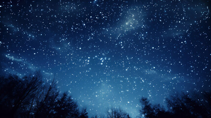 A night sky brightly lit with stars