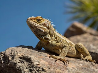 Fototapeta premium iguana on the rocks