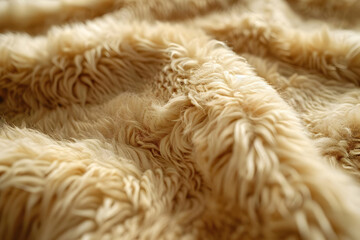 Creamy Beige Faux Fur Texture - Closeup Illustration