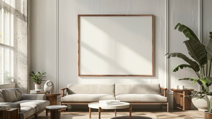 Modern Living Room Interior Design with a Blank Canvas