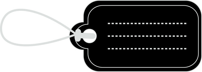 Digital png illustration of black luggage tag label with space for copy on transparent background