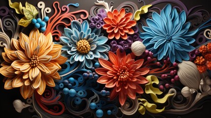 Floral Symphony: A 3D Paper Art