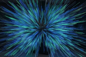 Obraz premium A mesmerizing explosion of color in the form of a fiber optic light display