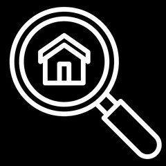 Real Estate Search Glyph Icon