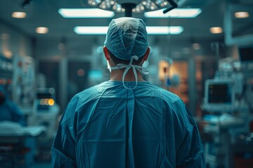 Obraz premium Doctors during an operating room in the hospital.