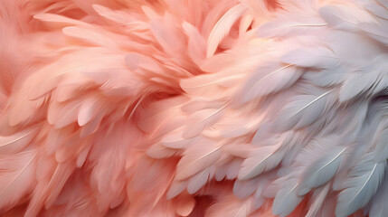 Pink and White Feather Texture Illustration