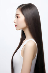 Fototapeta premium beautiful asian woman with long straight hair