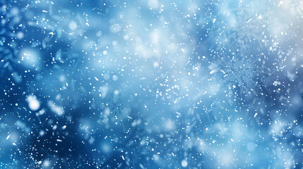 Abstract Blue Winter Snowflakes Background