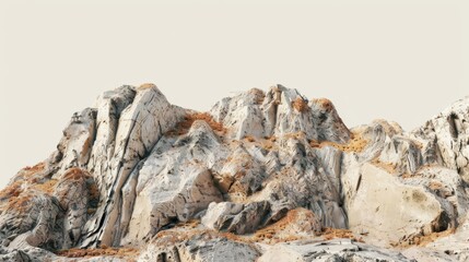 Panoramic rock hills isolated background Generative AI