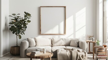 Minimalist Living Room with a Blank Canvas
