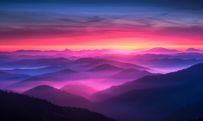 Fototapeta premium sunset in the mountains