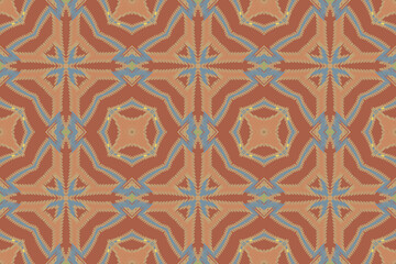 Obraz premium Geometric ethnic oriental ikat seamless pattern color oriental. Aztec ornament print. Design for background.