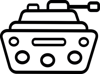 Military tank icon. Replaceable vector design.