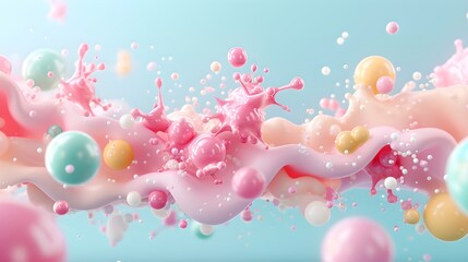 Realistic 3D rendering with abstract elements conveying disease, set against a clean, pastel, and minimalist background