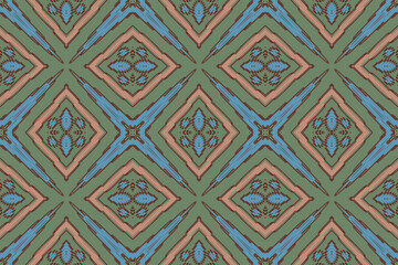 Geometric ethnic oriental ikat seamless pattern color oriental. Aztec ornament print. Design for background.