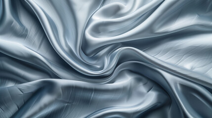 Obraz premium Abstract Blue Background with Fluid Folds of Fabric Texture and Elegant Smooth Pattern Design