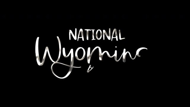 Animated National Wyoming Day lettering for social media graphics, event flyers, website banners, and promotional materials celebrating Wyomings statehood.