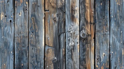Fototapeta premium Weathered outdoor teak wood surface texture with cracks and knots on a vertical pattern