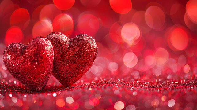 Beautiful Valentine's Day Love Hearts Backgrounds for Greeting Cards, Romantic Red and Pink Heart Patterns, Festive and Elegant Designs