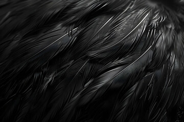 Black Feather Texture Background - Abstract Macro Photography