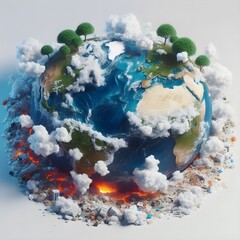 Earth On Fire, Global Warming Concept.