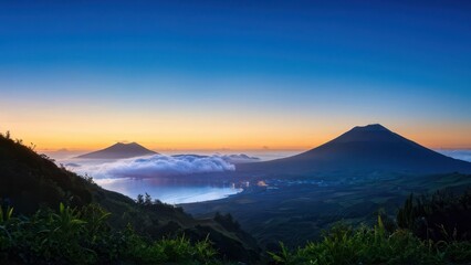 sunset over the lake