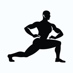 lunges silhouette vector