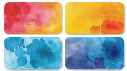 Vibrant vector watercolor backgrounds for business cards  flyers.
