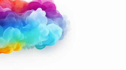 Fototapeta premium Vibrant speech bubble design with blue border on white background, perfect for adding colorful and creative touch to any project.