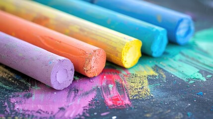 Chalk in various colors