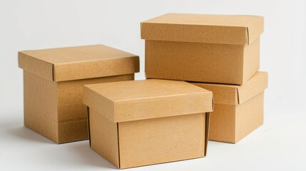 Fototapeta premium Cardboard boxes isolated on white background
