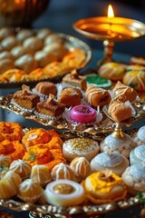 Tray of assorted desserts, including cakes and pastries