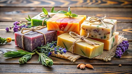 Handmade artisan soap bars with natural ingredients , handmade, artisan, soap, bars, natural, ingredients, skincare
