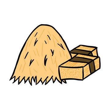 recommend clip art: Cute kawaii haystack clipart illustration