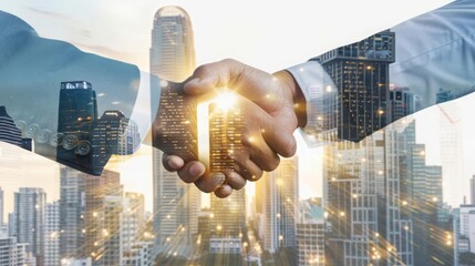 Business team building  teamwork Business professionals shaking hands