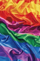 Colorful piece of fabric with rainbow stripes