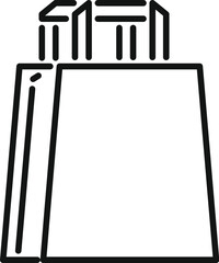 Simple line drawing of a shopping bag, symbolizing retail, purchases, and consumerism