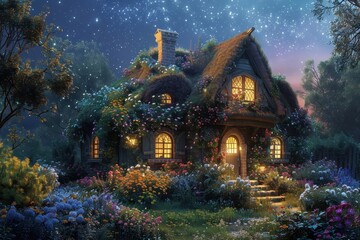 Fototapeta premium A whimsical and enchanting scene, inviting viewers into a world of fairytale magic.