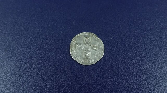 Portuguese Old Silver coin. Chinfrao, Reign of Dom Afonso V