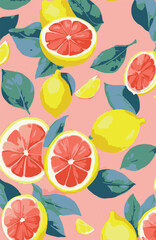Lemon vector seamless pattern.Vector seamless pattern with lemons and limes. Trendy hand drawn textures. Modern abstract design for paper, cover, fabric, interior decor and other use