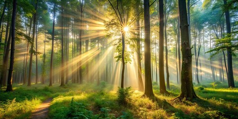 Sunlight filtering through the trees