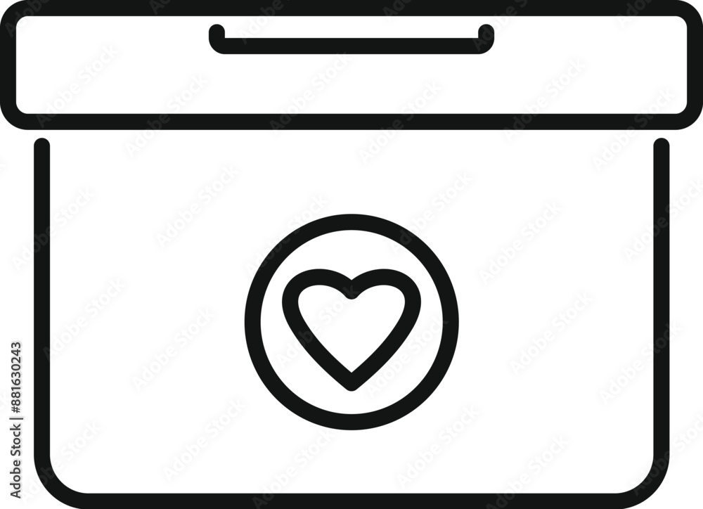 Aufkleber simple line icon of a donation box, symbolizing charitable giving and support for those in need