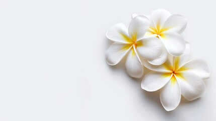 White background with plumeria flower
