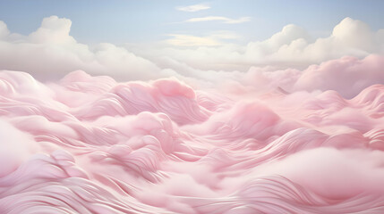 Pink Cloud Landscape 3D Illustration