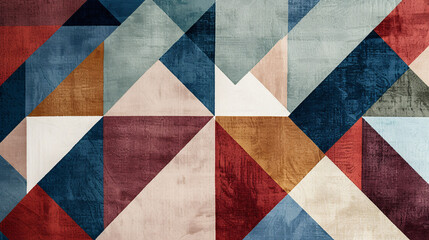 Fototapeta premium A sophisticated geometric design with dynamic diamond shapes in muted colors and metallic accents