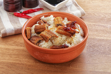 Roasred eel with steamed rice