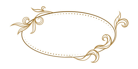 Beautiful vector horizontal ornate oval frame with floral designs, perfect for invitations and cards for any occasion
