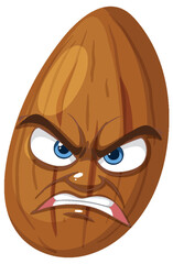 An almond with an angry expression