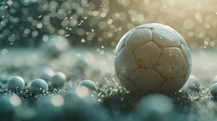 Soccer Ball on a Soggy Field