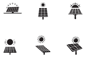  Solar Panel Icon in a Flat Style, Isolated on a white background. This vector illustration is perfect for your design or logo needs